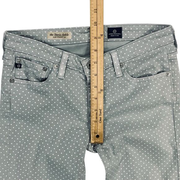 Adriano Goldschmied Jeans Women 26 Gray Polka Dot Stevie Slim Ankle Straight Leg - Picture 10 of 15
